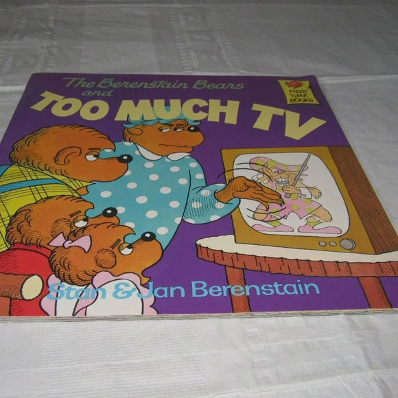 The Berenstain Bears and TOO MUCH TV Color Illustrated Paperback Learning Read - Picture 1 of 4